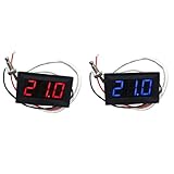 Baoblaze 2個セット　デジタル温度計　-30℃〜800℃　LEDディスプレイ　Kタイプ　熱電対　プローブ付き　パネル　青＋赤