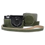 VOVMOEYA Panasonic Lumix DC-TZ99用ケース - Lumix TZ99/ZS99ケース用PUレザー傷防止カバー、取り外し可能な保護カバー付き、調節可能なショルダーストラップ付き, ブラック