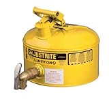 Justrite Manufacturing 7225250 Can Lab With 08902 Faucet, 2.5G Yellow by Justrite