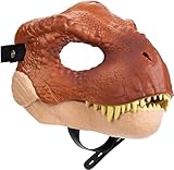 Catonlifer 本物そっくり ラバー 恐竜 マスク フルフェイス かぶりもの アニマルマスク 恐竜 どっきり 動物 アニマル お面 コスプレ 仮装 道具 パーティー ハロウィン (ブラウン)