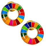 【国連本部公式最新仕様/インボイス制度対応】SDGs バッジ 25mm 金色丸み仕上げ SDGsバッチ ピンバッチ SDGs 帽子 バッグにも最適 かわいい 留め具付き (2個)