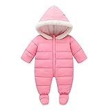 Juleyaing 赤ちゃん 女の子 男の子 防風 ジャンプスーツ 幼児 ロンパース フード付き 防寒 長袖 カバーオール パーカー 秋冬 アウターウェア 出産祝い 衣装 6-12ヶ月