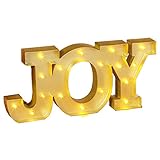 Joy – LED照明メタリックマーキーWord Sign 9-inクリスマスHoliday Decor L ゴールド