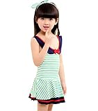 [FERE8890] 女の子 ベビー 水着 連体水着 韓国風 ショーツ 可愛い 夏 ストライプ イチゴ 蝶結び エレガント ノースリーブ ワンピーススタイル 子供水着 上品 ブリーン XL 適合身長1
