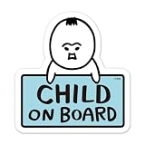 犬犬 育児漫画【CHILD ON BOARD】車マグネットステッカー 子ども 看板 ダイカット