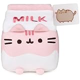 GUND プシーン ストロベリーミルク ぬいぐるみ 猫 ぬいぐるみ 対象年齢8歳以上、ピンク/ホワイト、6インチ