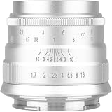 Brightin Star 35mm F1.7 大口径 MF 単焦点レンズ パナソニック&オリンパス M43マウントに対応 APS-C ミラーレス用 パナソニック&オリンパス カメラ G7 GX85 GX9 G95 GH5 GH6 G100 G9 E-P1 E-P2 E-P3 E-P5 E-P7などM43マウント ミラーレスカメラ用 シルバー