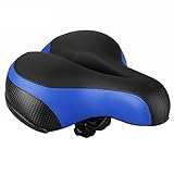 Liebeye 自転車サドル カバー 大きいサイズ 立体型 肉厚 ソフト サドル カバー 大型 クッション パッド ジェル 低反発 衝撃吸収　 ブラックとブルー