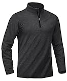 [KEFITEVD] スウェットtシャツ 無地 トレーナー ハーフジップ 長袖tシャツ メンズ 大きいサイズ フィットネスtシャツ 人気 ジムウェア 伸縮性 黒 ブラック 2XL