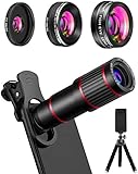 スマホレンズ【進化版高品質HD12X望遠スマホレンズ6点セット】正規品 スマホ望遠レンズ 12倍 0.62x広角レンズ 20xマクロレ 23