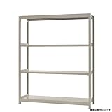 軽中量棚150kg 単体 幅150×奥行30×高さ180cm 4段 アイボリー 150kg/段