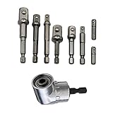 Jsuin 8本延長ドリルバー1/4" 3/8" 1/2",105度1/4インチ六角シャンクソケットアダプター