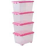 プチプラ 収納ケース キャスター付き 4個セット ピンク
