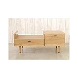 日本製 北欧風 カフェ 幅90cm ガラステーブル ナチュラル 完成品