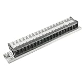 SODIAL(R)660V 15AアルミDINレールベース20ポジションネジ端子バリアストリップ