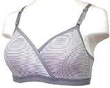 ネトゥル パッド付きボーダー柄交換ストラップタイプクロスオープンハーフトップ M グレー 5823