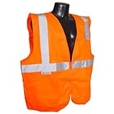 Radians SV2ZOS3X Polyester Solid Knit Economy Class 2 High Visibility Vest with Zipper Closure, 3X-L