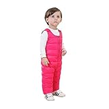 AngelaKerry ダウンベスト キッズ ベビー服 オーバーオール 秋冬 防寒 保温 かわいい 柔らか 快適 男女兼用 (110CM, ピンク) [並行輸入品]