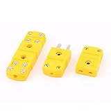 uxcell 熱電対プローブコネクタ イエロー オス－メス K タイプ 54 x 17 x 8m 2ペア入り