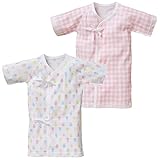 西松屋 EFD 2枚組長下着（ゾウ柄/ウサギ柄）【新生児50-60cm】【日本製】 新生児 ピンク