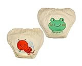 エルフ ベビー(Fairy Baby) ベビー用布おむつ 4重防水 可愛い 再利用可能 通気 トレーニングパンツ (イエローセット,90)