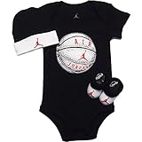 NIKE(ナイキ)エア・ジョーダン 0-6months ブラックFLY LIKE MIKEエアジョーダン(JUMPMAN)半袖ボディスーツ超豪華3点セット [並行輸入品]