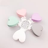 Mamimami Home おしゃぶりクリップ 食品グレードシリコーン 赤ちゃんの噛むおもちゃ　おしゃぶりホルダー ママのジュエリー作るため　「心型クリップ5個・混合色」