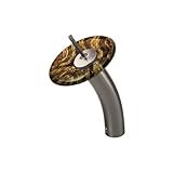 Vigoシングルハンドルウォーターフォール浴室蛇口with ZebraガラスDisc VG03002BN028 1