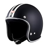 TT&CO. バイク ヘルメット ジェットヘルメット スーパーマグナム 2ラインズ マットブラック&クロームトリム [日本人仕様に作ったスリムシェイプ] FREE: 57-58cm PSC/SG/DOT規格 ハーレー アメリカン 脱着式専用内装