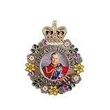 God Save the King Charles III ピンバッジブローチ ゴールデンデザイン 記念品, 金属, 宝石なし。