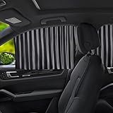 4枚セット 車内カーテン ブラック 車中泊 遮光 日よけ 磁石 強磁 車用カーテンレール UVカット 紫外線対策 日除けグッズ 車窓カーテン 車内 断熱 サンシェード マグネット ダブル パーツ付き カーシェード カー用品 自動車 軽自動車 SUV 運転席 助手席 取付簡単 工事不要 おしゃれ