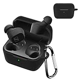 UIUIKA Sennheiser CX True Wireless SE ケース ゼンハイザー（Sennheiser）CX True Wireless/CX True Wireless SE 保護カバー 柔らかい シリコン製 落下防止 キズ防止 耐衝撃 防塵 軽量 装着充電可能 カラビナ付き 紛失防止(ブラック)