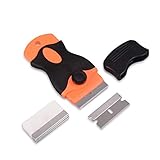 FOSHIO 業務用プロガラススクレーパー ポケットスクレーパー　ステンレスブレード替刃付5個、フィルムやステッカーやシールのり 接着剤剥がし、ガラス　キッチン　お風呂　安全スクレーパー