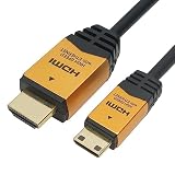 HORIC HDMIミニケーブル 3.0m タイプCオス-タイプAオス ゴールド HDM30-074MNG