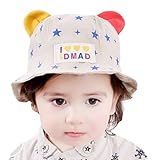 【Anjelly】ベビー キッズ 帽子 幼児用 つば付きハット 星柄 かわいい 耳付き 日差し対策 日よけに (ベージュ)