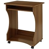 パソコンラック プリンター台 キャスター付 キーボードスライダー 木製 パソコンデスク 幅60cm ウォールナット