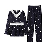 ALUP- 秋と冬 - パジャマ家庭綿無地レース家庭服 ( 色 : As shown , サイズ さいず : S s )