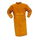 Fenteer 溶接用ジャケット　エプロン　作業服　やけど防止　全４サイズ２色選択　人工牛革 - 110cm オレンジ