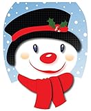 Toilet Tattoos TT-X618-O Snowman with Top Hat Decorative Applique For Toilet Lid, Elongated [並行輸入品]