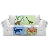 ブランケットウルトラソフトFuzzy 4サイズ！DIANOCHEデザインからby Catherine Holcombe恐竜コラージュホームDecor Unique Designer芸術的スタイリッシュ