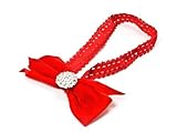 (マッドパイ)Mud Pie ベビー ソフトヘッドバンド 131238 VELVET JEWELED BOW SOFT HEADBAND レッド O/S [並行輸入品]