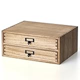 KIRIGEN 蟻組仕様 卓上ファックス台 プリンター台 ネーム入れ付き多機能TEL台 桐製 完成品 引出付き A4対応 植物オイル塗装仕上げ 2段 ブラウン FAX-DBR