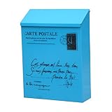 ポスト 郵便受け レトロ ブルー【幅22.5×奥行7×高29.5cm】 INK-1501038H