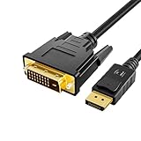 TRkin 標準DP-DVI変換ケーブル変換アダプタディスプレイ多機能変換ハブプロジェクタ1.8 m内蔵1080 P対応HD（フルHD）DP（オス）-DVI（オス）メッキコネクタ（ブラック）