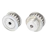 uxcell タイミングプーリー アルミニウム材質 モータードライブ フライス盤 2個入り