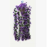 壁掛け 人工観葉植物 造花 紫ロラン花 飾り藤 光触媒加工 ポトス 壁掛け 2本セット(多種の選択を) (パープル)