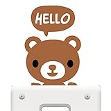 Miyinla かわいい スイッチ ステッカー壁紙 ステッカー 壁シール 動物 装飾 ベッドルーム ベア