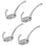 uxcell コートフック 　クロムメッキ製　シルバートーン 30mm x 40mm 90mm長さ 4個入り