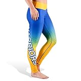 KLEW NBA Golden State Warriorsグラデーションプリントレギンス XL イエロー