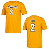 LonzoボールLos Angeles Lakers Youthゴールド名前と番号Player Tシャツ ゴールド